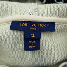 Load image into Gallery viewer, LOUIS VUITTON Monogram Velour Hoodie Size XL Black/WhiteRW231W Cotton100%
