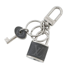 Load image into Gallery viewer, LOUIS VUITTON Porte Cles Padlock & Key BlackM61951 Monogram Eclipse