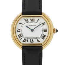 将图像加载到图库查看器中,CARTIER Ellipse LM H28mm×W32mm K18YG Leather White Dial81721152