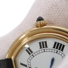 将图像加载到图库查看器中,CARTIER Ellipse LM H28mm×W32mm K18YG Leather White Dial81721152