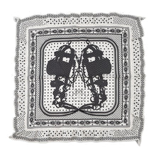 Load image into Gallery viewer, HERMES Carre Bandana Frill Bride de Gala Dot Size 70 White/Black Silk100%