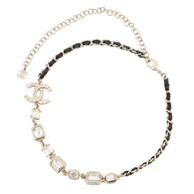 将图像加载到图库查看器中,CHANEL CC Logo Necklace Gold Plated Rhinestone