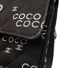 将图像加载到图库查看器中,CHANEL Matelasse Double Flap Chain Shoulder COCO Print BlackA01112 Canvas Size 25