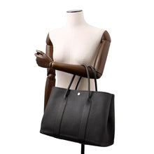 将图像加载到图库查看器中,HERMES Garden Party Black Negonda Leather Size PM