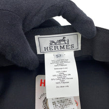 Load image into Gallery viewer, HERMES Julietta Seashell Cap Size 57 Black Cotton100%
