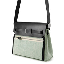 将图像加载到图库查看器中,HERMES Herbag zip Black/Vert Moyen Vache Hunter Leather Toile H Size Mini