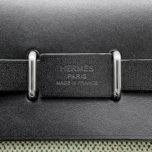 将图像加载到图库查看器中,HERMES Herbag zip Black/Vert Moyen Vache Hunter Leather Toile H Size Mini