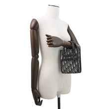 Load image into Gallery viewer, Dior Oblique Jacquard Safari North/South 2-way Tote Bag Navy2ESWS017YKY Canvas Leather Size Mini