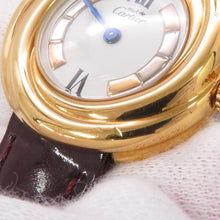 Load image into Gallery viewer, CARTIER Mast Trinity W27mm SV925 Gold Plated Leather White DialW1010744