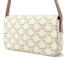 将图像加载到图库查看器中,CELINE Claude Triomphe Shoulder Ivory/Brown194142 PVC Leather