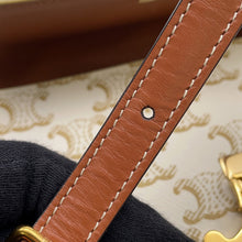 将图像加载到图库查看器中,CELINE Claude Triomphe Shoulder Ivory/Brown194142 PVC Leather