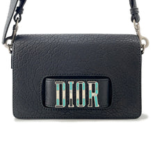 Load image into Gallery viewer, Dior Mosaique Logo Shoulder Bag Black Leather
