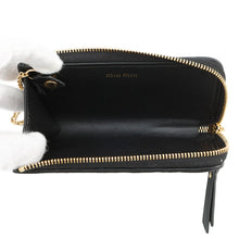 将图像加载到图库查看器中,MIUMIU Matelasse Coin purse Black5PP026 Leather