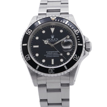 将图像加载到图库查看器中,ROLEX Submariner Date W40mm Stainless Steel Black Dial16610