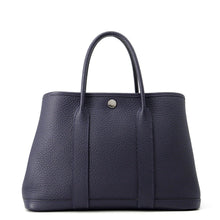将图像加载到图库查看器中,HERMES Garden Party Blue Nuit Negonda Leather Size TPM