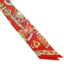 Load image into Gallery viewer, HERMES Twilly Sac Harnais de Coeur Grenadine/Gris/JauneH064090S Silk100%
