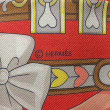 Load image into Gallery viewer, HERMES Twilly Sac Harnais de Coeur Grenadine/Gris/JauneH064090S Silk100%