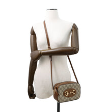 将图像加载到图库查看器中,GUCCI Horsebit 1955 Shoulder Bag Beige/Brown760196 GG Supreme Leather Size Small