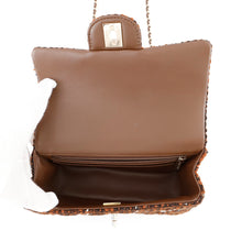 Load image into Gallery viewer, CHANEL Matelasse Top Handle Chain Shoulder Bag BrownAS2431 Tweed