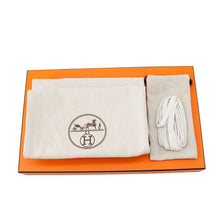 Load image into Gallery viewer, HERMES Get Sneakers Gray/White Leather Canvas Size 40.5