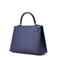 Load image into Gallery viewer, HERMES Kelly Sellier tricolor Blue Saphir/Blue France/Black Epsom Size 25