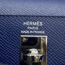 Load image into Gallery viewer, HERMES Kelly Sellier tricolor Blue Saphir/Blue France/Black Epsom Size 25