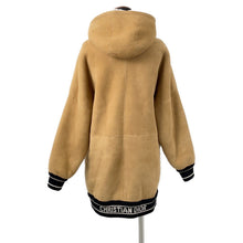 Load image into Gallery viewer, Dior Reversible Hooded Mouton Jacket Size 34 Camel248C85AL815 Lambskin100% Wool 94% Nylon5% Polyurethane1%