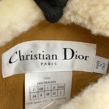 将图像加载到图库查看器中,Dior Reversible Hooded Mouton Jacket Size 34 Camel248C85AL815 Lambskin100% Wool 94% Nylon5% Polyurethane1%