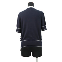 将图像加载到图库查看器中,HERMES Chaine d'Ancre knit cardigan Size 36 Blue・NoirH5E2749DF Cashmere50% Silk50%