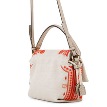 将图像加载到图库查看器中,FENDI Mamma Baguette Embroidery Beige/Coral8BS105 Canvas Leather Size Small