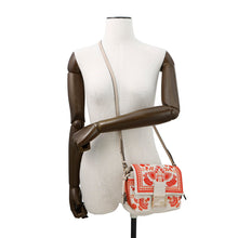 将图像加载到图库查看器中,FENDI Mamma Baguette Embroidery Beige/Coral8BS105 Canvas Leather Size Small