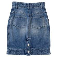 将图像加载到图库查看器中,CHANEL Denim CC LogoButton Skirt Size 36 BlueP55976 Cotton100%