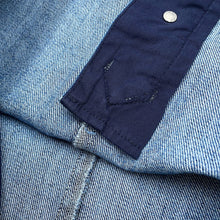 将图像加载到图库查看器中,CHANEL Denim CC LogoButton Skirt Size 36 BlueP55976 Cotton100%