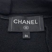 将图像加载到图库查看器中,CHANEL Logo Print Knitted Fabric Skirt Size 36 BlackP70693 Cotton100% Sequins