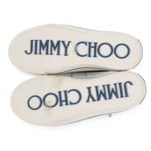 将图像加载到图库查看器中,JIMMY CHOO FENIX Sneakers Blue/Ivory Canvas Rubber Size 35