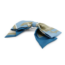 Load image into Gallery viewer, HERMES Grenelle EX-LIBRIS Barrette Blue Shiklad Metal Silk100%