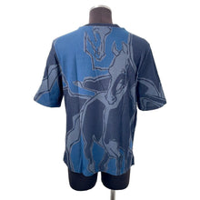 Load image into Gallery viewer, HERMES Dance of Horses Light Horse Print Pique Short Sleeve T-Shirt Size M Navy Cotton100%