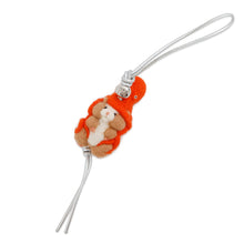 将图像加载到图库查看器中,LOEWE Suna Fujita Hamster Octopus Bag Charm Beige/Orange/Silver Felt Leather
