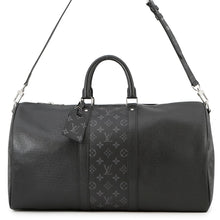 Load image into Gallery viewer, LOUIS VUITTON Taigarama Keepall Bandouliere NoirM53763 Taiga Leather Monogram Eclipse Size 50