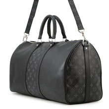 Load image into Gallery viewer, LOUIS VUITTON Taigarama Keepall Bandouliere NoirM53763 Taiga Leather Monogram Eclipse Size 50
