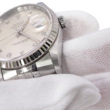 将图像加载到图库查看器中,ROLEX Datejust W36mm Stainless Steel K18WG Silver Dial16234G