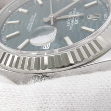 将图像加载到图库查看器中,ROLEX Datejust W41mm Stainless Steel K18WG Mint Green Dial126334