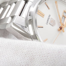 Load image into Gallery viewer, TAG HEUER Carrera Caliber 5 Day-Date W41mm Stainless Steel White DialWAR201D.BA0723