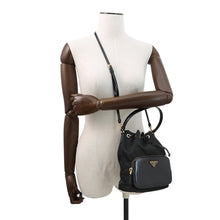 Load image into Gallery viewer, PRADA Re-Nylon Duet Bucket 2-way Bag Black1BH038 Nylon Patent Leather