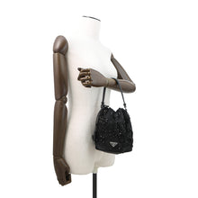 将图像加载到图库查看器中,PRADA Re-Nylon Drawstring BagBag Black1BE067 Nylon Leather Beads