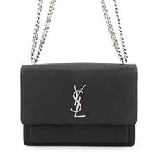 将图像加载到图库查看器中,SAINT LAURENT PARIS Sunset Chain Bag Black442906 Leather Size Medium