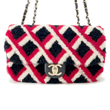 将图像加载到图库查看器中,CHANEL Matelasse ChainShoulder Bag Black/White/Red Mouton Lambskin