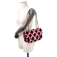 将图像加载到图库查看器中,CHANEL Matelasse ChainShoulder Bag Black/White/Red Mouton Lambskin