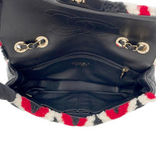 将图像加载到图库查看器中,CHANEL Matelasse ChainShoulder Bag Black/White/Red Mouton Lambskin