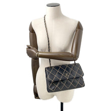 将图像加载到图库查看器中,CHANEL Wild Stitch ChainShoulder Bag Black Lambskin